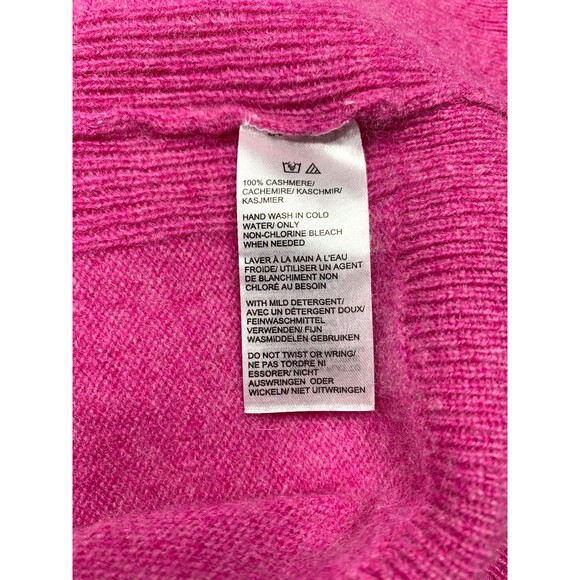 Saks Fifth Avenue Sweater Womens L Pink 100% Cashmere Short Sleeve Crewneck - Picture 7 of 8